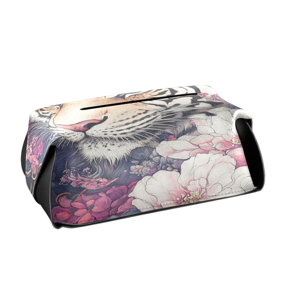 BZSMCE Leatehr Tissue Holders Cute Regal Bloom Pattern Tissue box