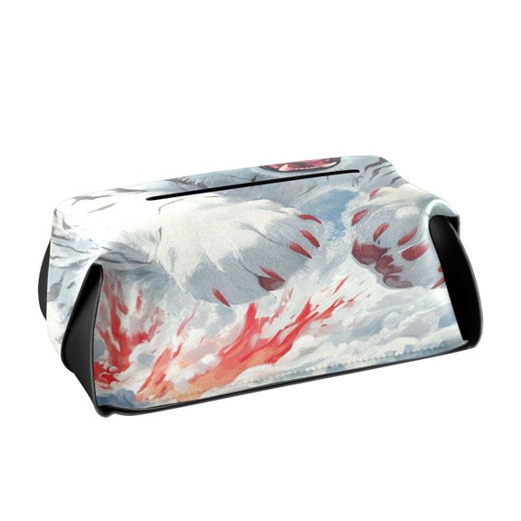 BZSMCE Leatehr Tissue Holders Cute Snowy Roar Pattern Tissue box