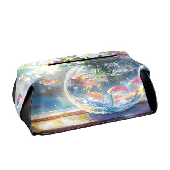 BZSMCE Leatehr Tissue Holders Cute Sunlit Aquatic Haven Pattern Tissue box
