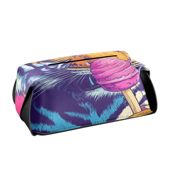 BZSMCE Leatehr Tissue Holders Cute Sweet Roar Pattern Tissue box