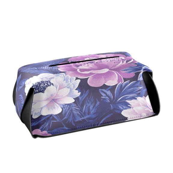 BZSMCE Leatehr Tissue Holders Cute Violet Blossoms Pattern Tissue box