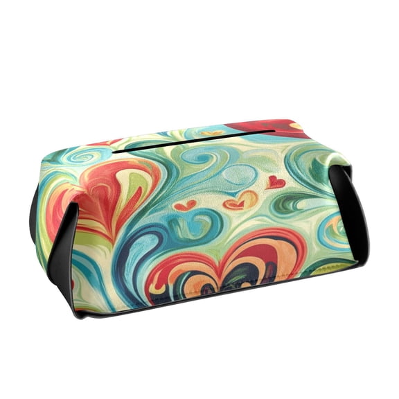 BZSMCE Leatehr Tissue Holders Cute Whimsical Affection Pattern Tissue box