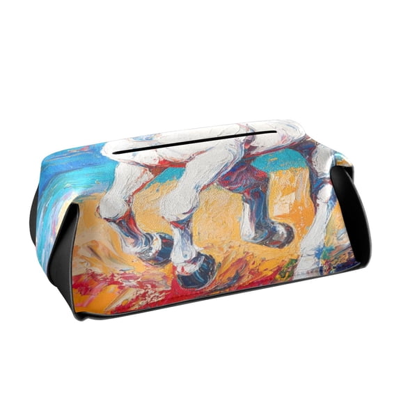 BZSMCE Leatehr Tissue Holders Cute Wild Spirit Pattern Tissue box