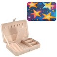 thumbnail image 1 of BZSMCE Leather Jewelry Box - Rectangular Galactic Glow Pattern 8.27x5.5x1.78in Beige, 1 of 8