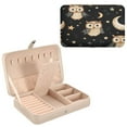 thumbnail image 1 of BZSMCE Leather Jewelry Box - Rectangular Nocturnal Whimsy Pattern 8.27x5.5x1.78in Beige, 1 of 8