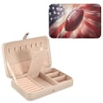 thumbnail image 1 of BZSMCE Leather Jewelry Box - Rectangular Touchdown Triumph Pattern 8.27x5.5x1.78in Beige, 1 of 8