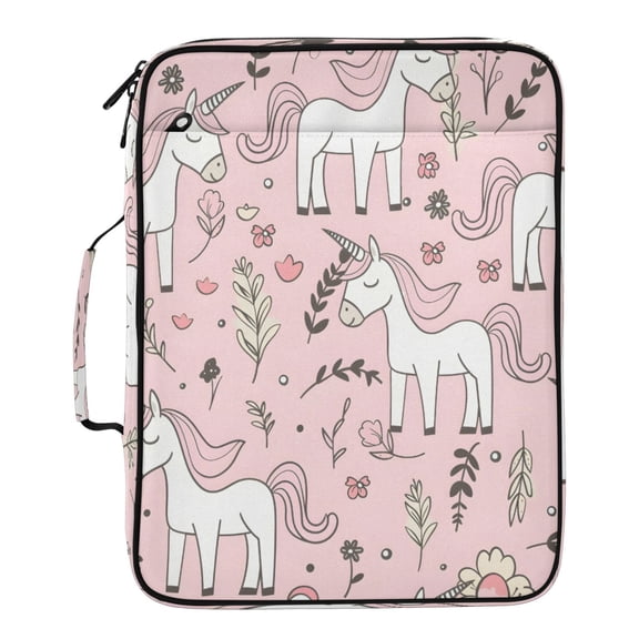 BZSMCE Line Unicorn Pattern Pattern Water-Resistant Filing Folder Binder Organizer Keeper 1.2 Inch 3-Ring 7-Pocket Expanding File