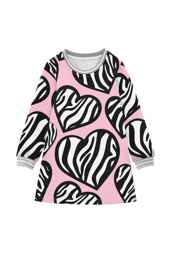 BZSMCE Little Girls Long Sleeved Hoodie A Dresses Pink Star Classical Creative Pattern