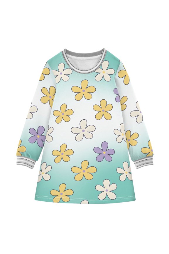 BZSMCE Little Girls Long Sleeved Hoodie A Dresses Pink Star Classical Creative Pattern