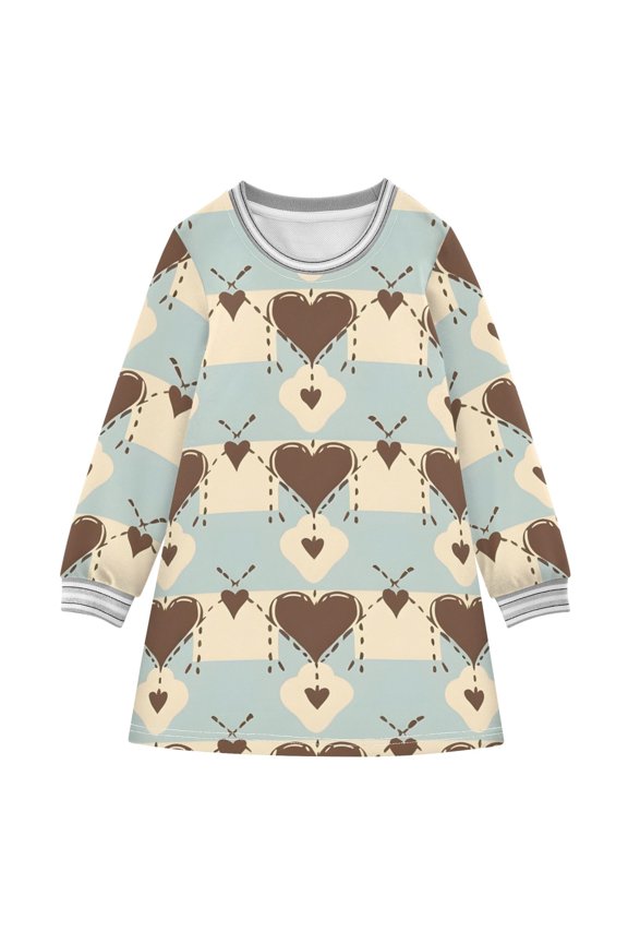BZSMCE Little Girls Long Sleeved Hoodie A Dresses Pink Star Classical Creative Pattern