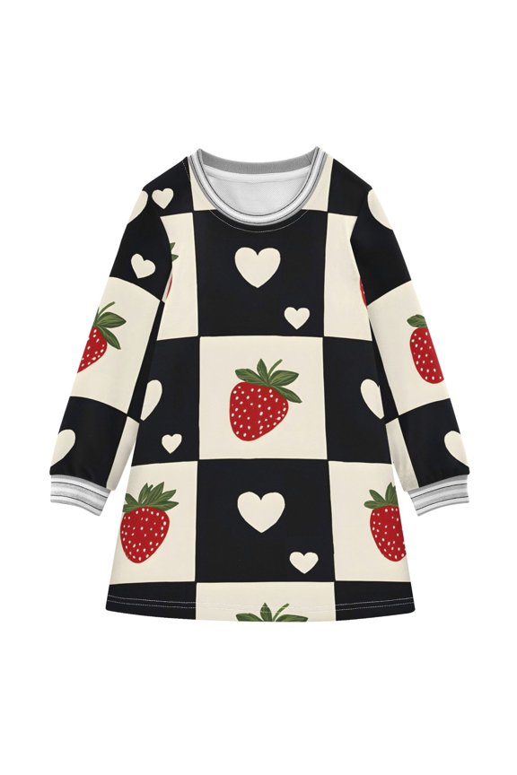 BZSMCE Little Girls Long Sleeved Hoodie A Dresses Pink Star Classical Creative Pattern