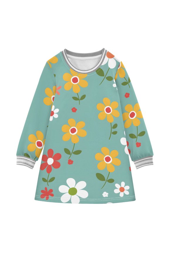 BZSMCE Little Girls Long Sleeved Hoodie A Dresses Pink Star Classical Creative Pattern
