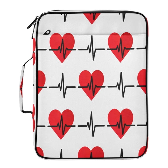 BZSMCE Love Heart Electric Wire Pattern Pattern Water-Resistant Filing Folder Binder Organizer Keeper 1.2 Inch 3-Ring 7-Pocket Expanding File