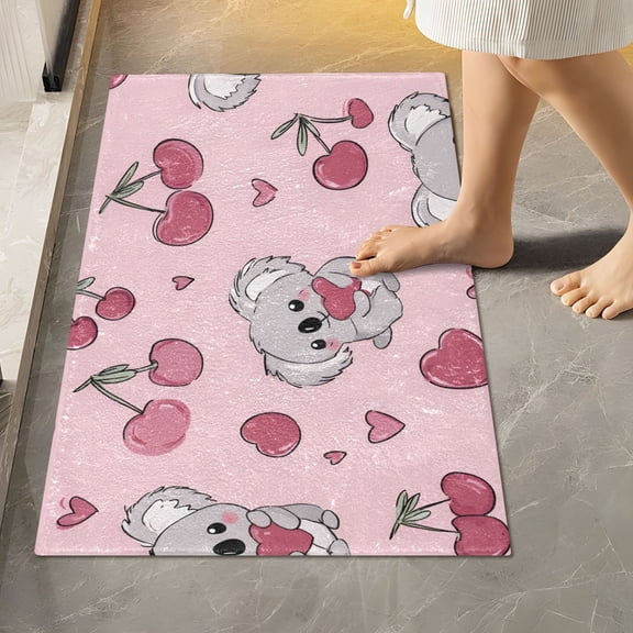 BZSMCE Love Loving Koala Pattern Pattern 2-Piece Non-Slip Absorbent Bathroom Rug Set, Soft Bath Mat & Toilet Rug