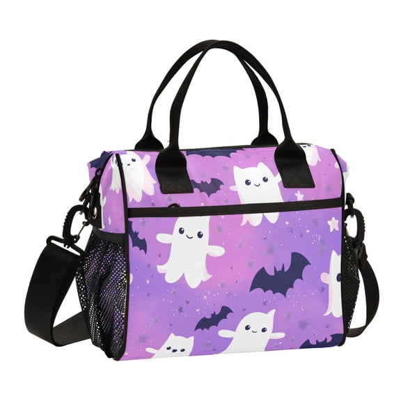 BZSMCE Lunch Bag Creative Cartoon Bat Pattern Cooler bag with Shoulder Strap