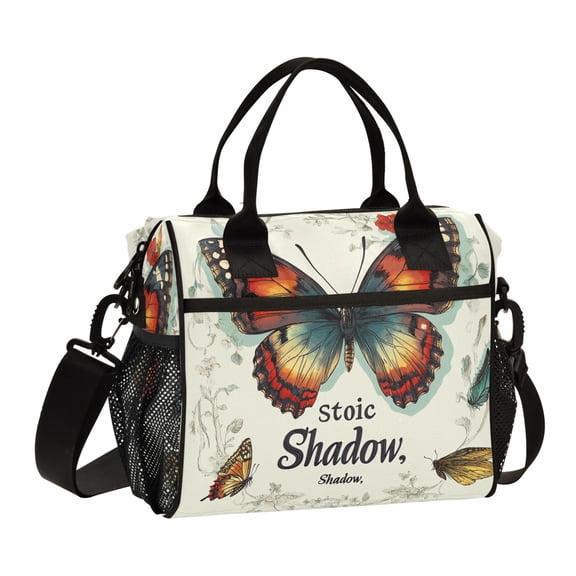 BZSMCE Lunch Bag Creative Colorful Butterfly Poster Cooler bag with Shoulder Strap