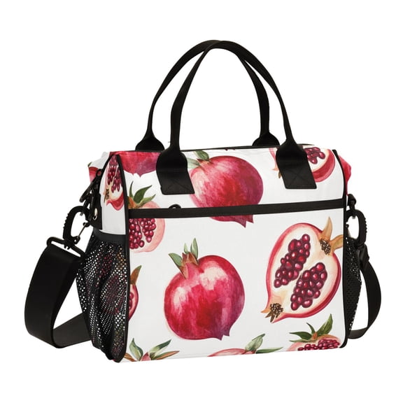 BZSMCE Lunch Bag Creative Lovely Pomegranate Seamless Pattern Cooler bag with Shoulder Strap
