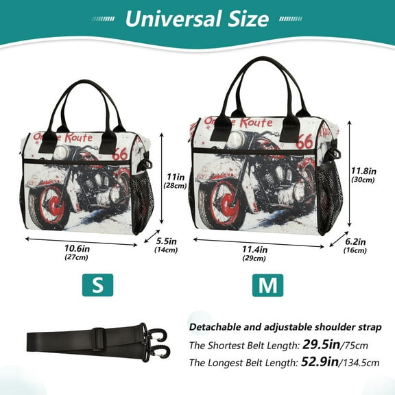 BZSMCE Lunch Bag Creative Oil Pattern Of Motorcycle Cooler bag with Shoulder Strap