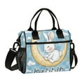 thumbnail image 1 of BZSMCE Lunch Bag Creative Rabbit Sitting on The Moon Cooler bag with Shoulder Strap, 1 of 6