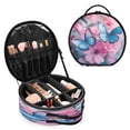 thumbnail image 1 of BZSMCE Makeup Bag Large Travel Cosmetic Bag with Adjustable Dividers Fashion Blue Flutter Serenade Printed, 1 of 7