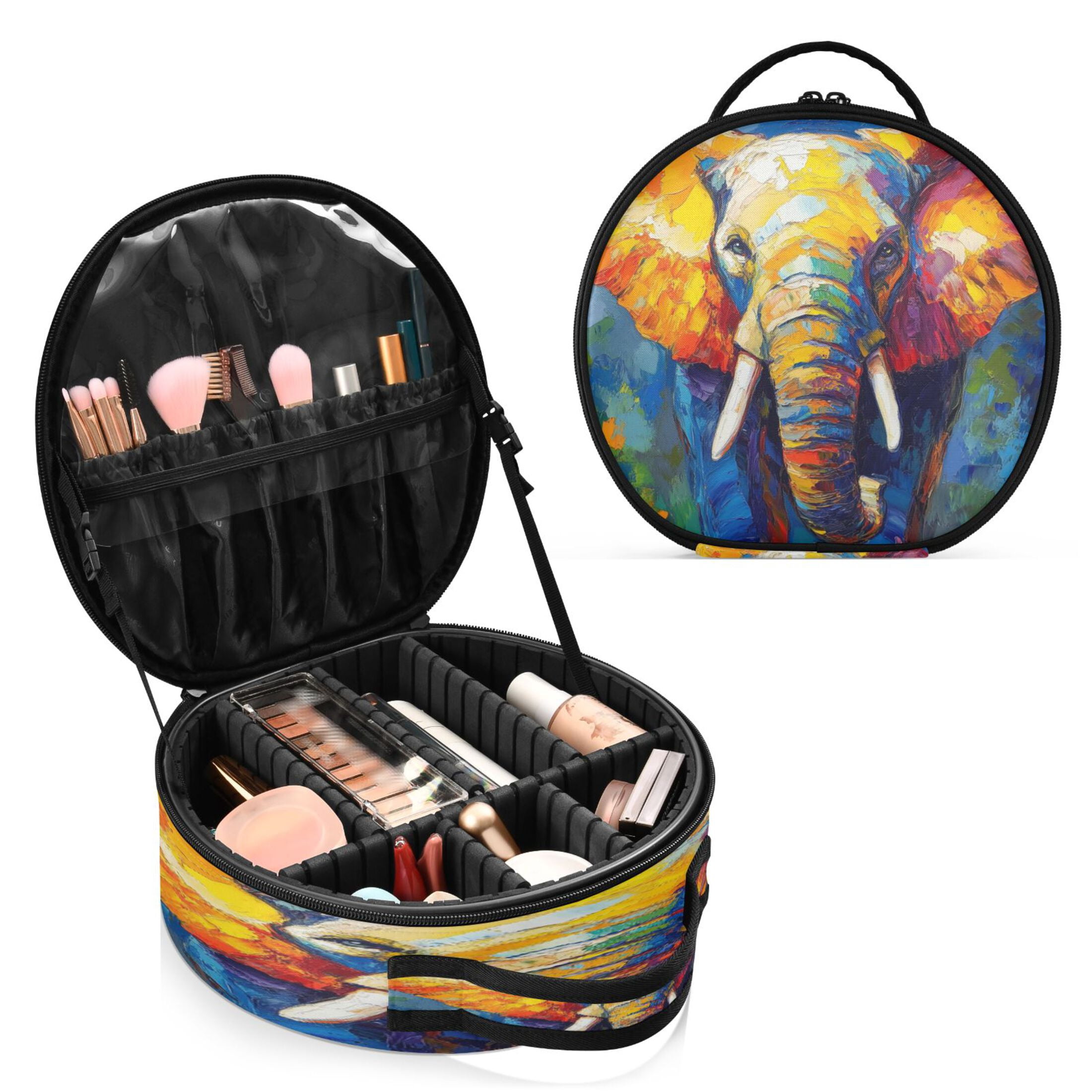 asian elephant print travel makeup bag Buy Cotton Canvas Portable Pouch (1 Pc, Black, 10x6 Inches) Give the ultimate Christmas gift for the wildlife TheIndianElephant7 - Etsy UK