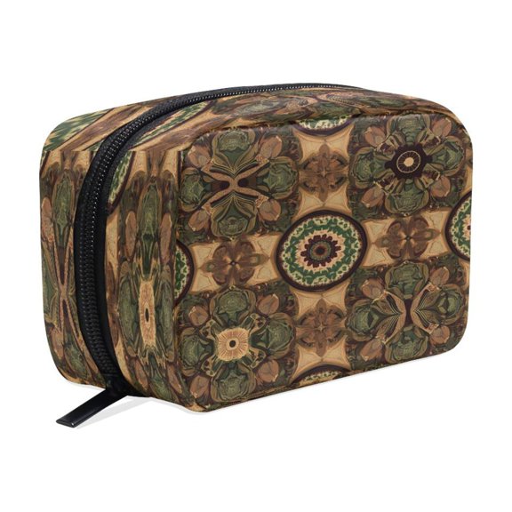 BZSMCE Makeup and Cosmetic Bag Women Simple Nature's Mandala Pattern Square Cosmetic Bag
