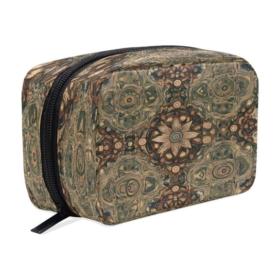 BZSMCE Makeup and Cosmetic Bag Women Simple Organic Symmetry Pattern Square Cosmetic Bag