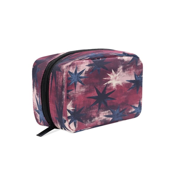 BZSMCE Makeup and Cosmetic Bag Women Simple Starry Pattern Square Cosmetic Bag