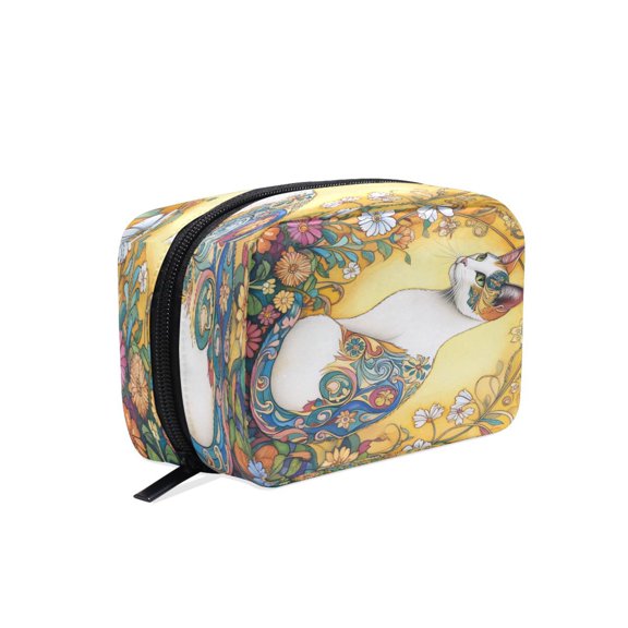 BZSMCE Makeup and Cosmetic Bag Women Simple Sunlit Patterns Pattern Square Cosmetic Bag