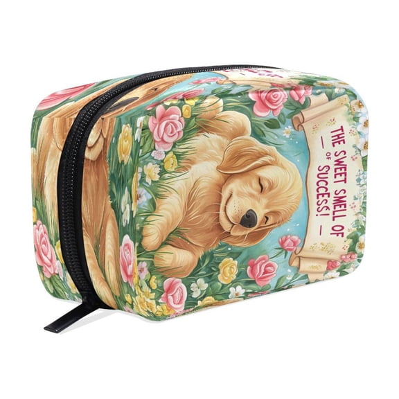 BZSMCE Makeup and Cosmetic Bag Women Simple The Aroma Of Success Pattern Square Cosmetic Bag