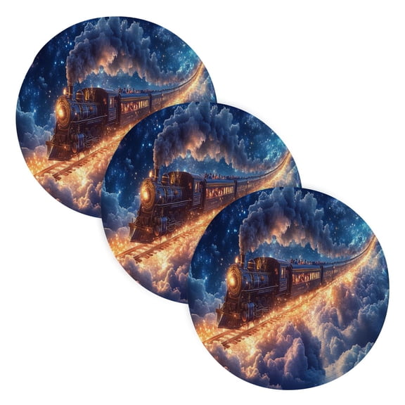 BZSMCE Mats for Pots,Pans Place Ffyy3_a_majestic_train_floats_above_the_clouds_its_track_made_o_c84a1a9c-90b3-42e3-ae4b-b00ba60a3e13 Simple Style Pattern Pot Mats