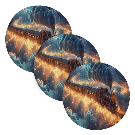 BZSMCE Mats for Pots,Pans Place Ffyy3_a_majestic_train_floats_above_the_clouds_its_track_made_o_c84a1a9c-90b3-42e3-ae4b-b00ba60a3e13 Simple Style Pattern Pot Mats
