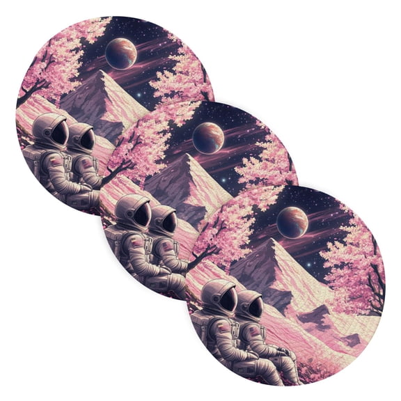 BZSMCE Mats for Pots,Pans Place Astronauts Printing Simple Style Pattern Pot Mats