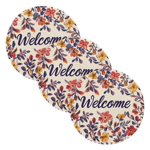 BZSMCE Mats for Pots,Pans Place Autumn Elements Bloom Simple Style Pattern Pot Mats