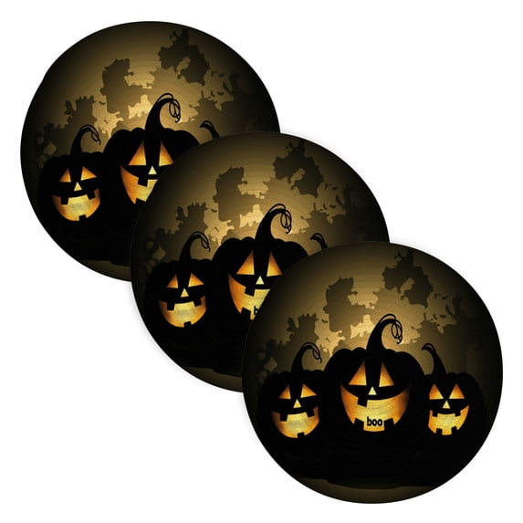 BZSMCE Mats for Pots,Pans Place Black Pumpkin Simple Style Pattern Pot Mats