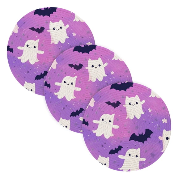 BZSMCE Mats for Pots,Pans Place Cartoon Bat Pattern Simple Style Pattern Pot Mats
