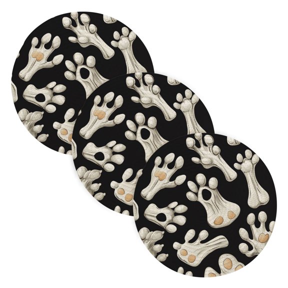 BZSMCE Mats for Pots,Pans Place Cute Bones and Paw Pattern Simple Style Pattern Pot Mats