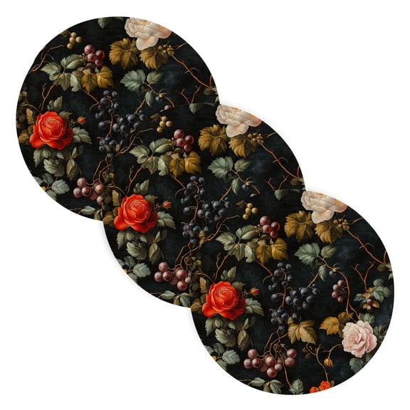 BZSMCE Mats for Pots,Pans Place Design Blossom Fruit Pattern Simple Style Pattern Pot Mats