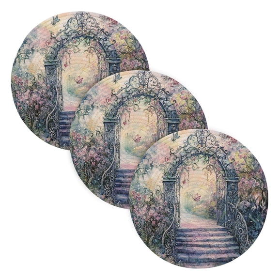 BZSMCE Mats for Pots,Pans Place Enchanted Garden with Butterflies-413f-4164-8d4b-05905283a3e4 Simple Style Pattern Pot Mats