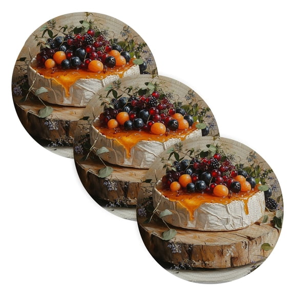 BZSMCE Mats for Pots,Pans Place Fruit Cake Simple Style Pattern Pot Mats