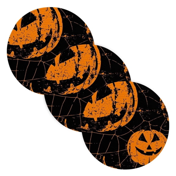 BZSMCE Mats for Pots,Pans Place Funny Pumpkin Ghost Face Simple Style Pattern Pot Mats