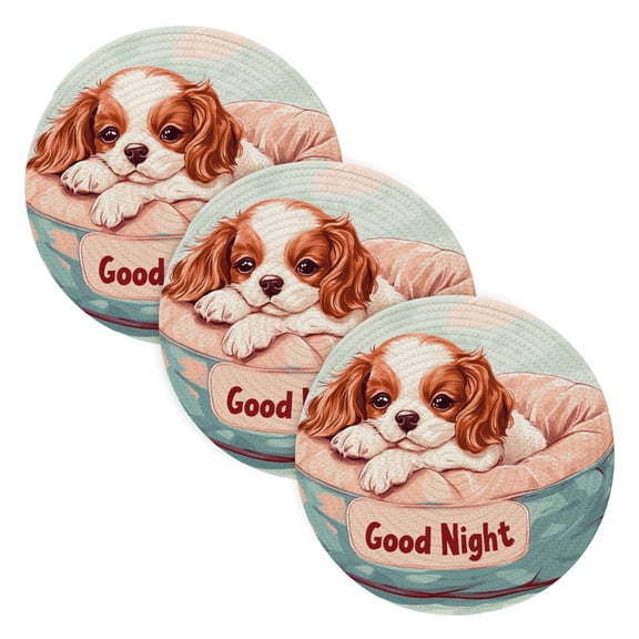 BZSMCE Mats for Pots,Pans Place Hound Baby Painting Simple Style Pattern Pot Mats