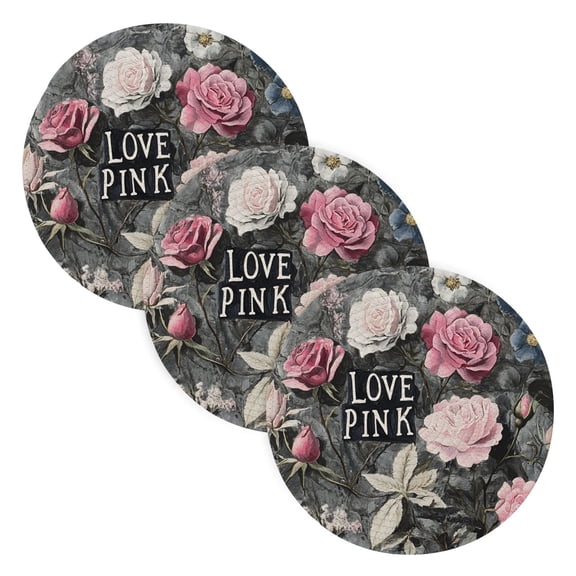 BZSMCE Mats for Pots,Pans Place Oil Pattern Of Roses Simple Style Pattern Pot Mats