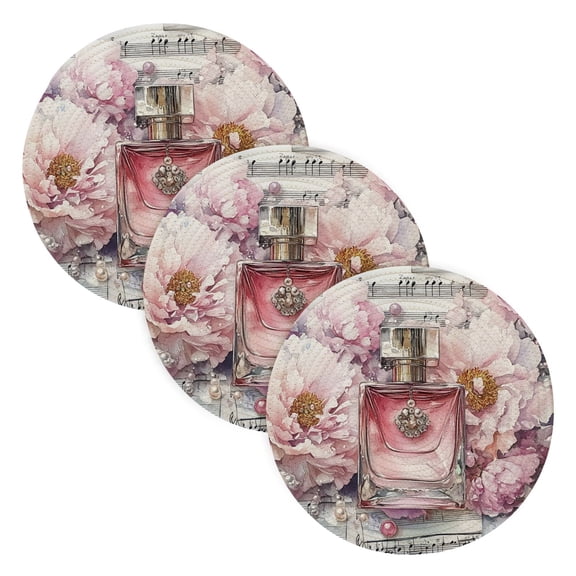 BZSMCE Mats for Pots,Pans Place Perfume Flowers Sheet Music Simple Style Pattern Pot Mats
