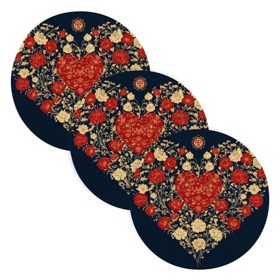 BZSMCE Mats for Pots,Pans Place Printing Of Heart Shaped Simple Style Pattern Pot Mats