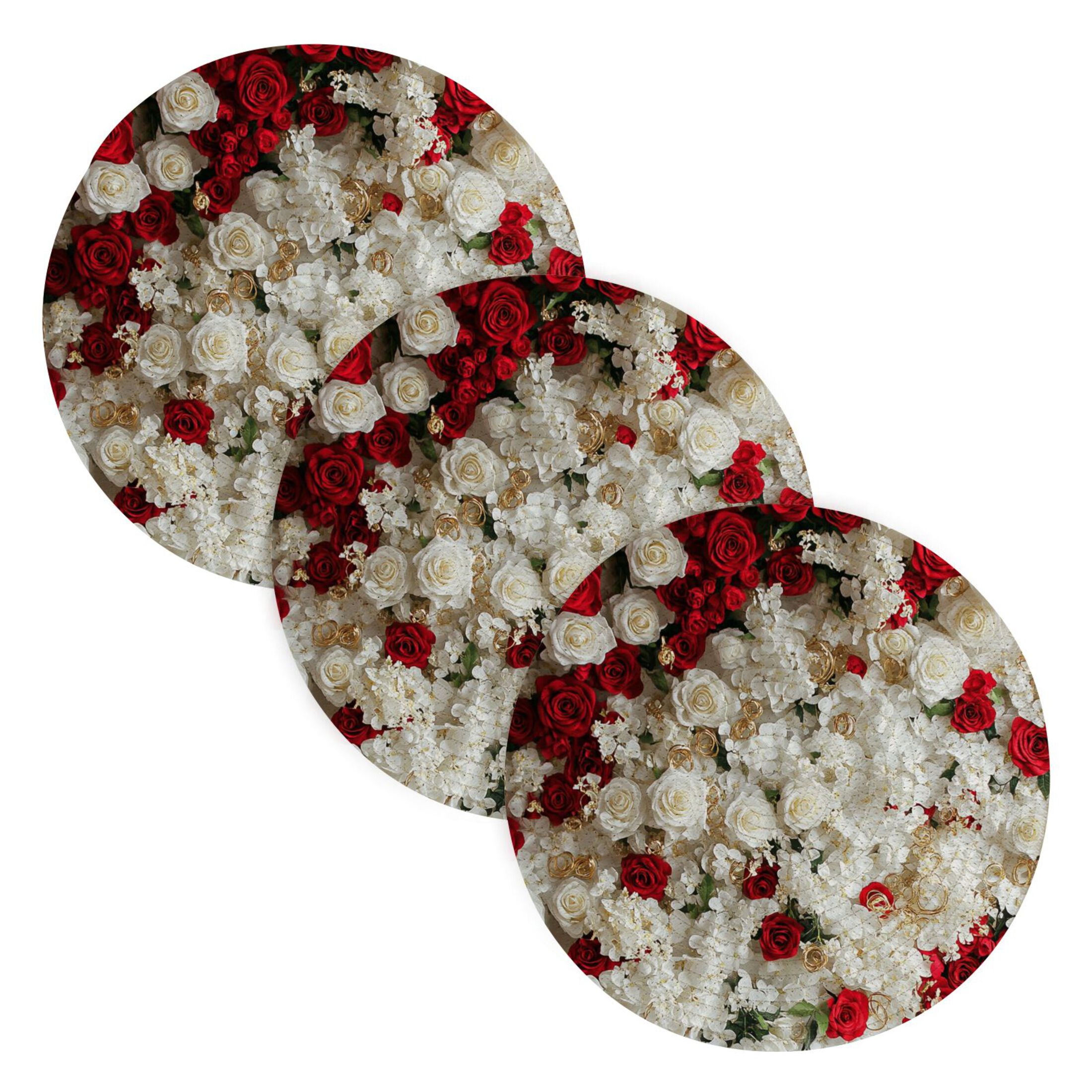 Rose Mat BZSMCE Mats for Pots,Pans Place White and Red Rose Layout Simple Style ...