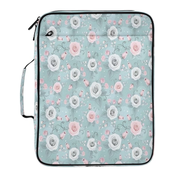 BZSMCE Mint Garden Whimsy Pattern Water-Resistant Filing Folder Binder Organizer Keeper 1.2 Inch 3-Ring 7-Pocket Expanding File