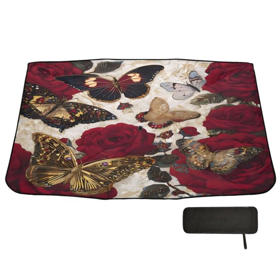 BZSMCE Mty0ntezmzgwdzhjempnbkhwbe9b Car Windshield Foldable Sunshade Umbrella UV Protection with Storage Bag