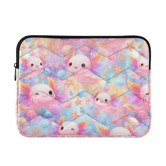 BZSMCE Multi-Layer Padded Axolotl Coral Pattern Laptop Sleeve Waterproof Shock Resistant Notebook Case for 13/14/15/16 Inch Laptops Office Slim Portable Computer Pouch