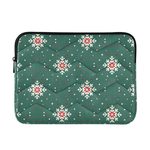 BZSMCE Multi-Layer Padded Green Snowflake Tile Pattern Laptop Sleeve ...
